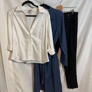 Minimalist Anne Klein CLASSIC BASICS BUNDLE Blouse Dress and Pants
